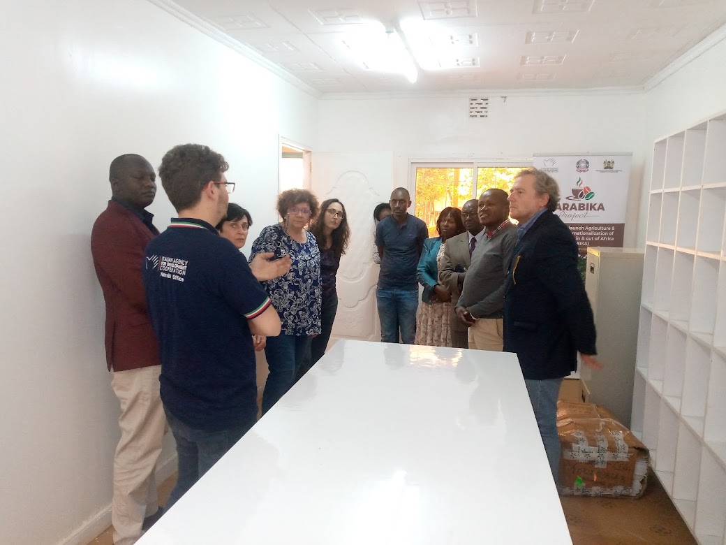 AICS-M-E-team-visit-to-Muranga-Coffee-lab-during-their-Monitoring-and-evalaution-exercise